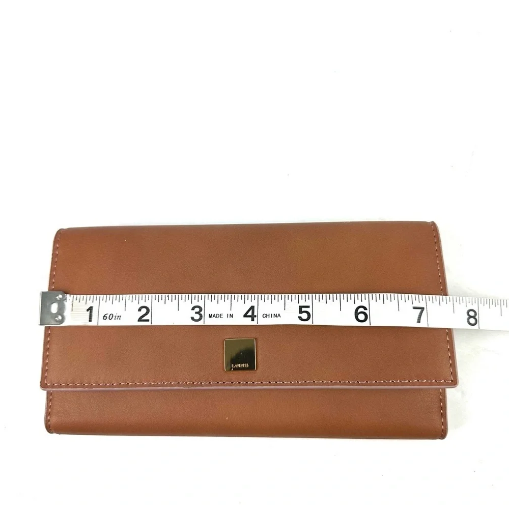 Lodis Wallet Mill Valley Alix Trifold Brown Leather RFID Organizer Clutch New‎
